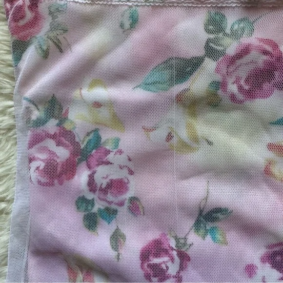 Pucker Up Slip Nightgown Sleepwear Vintage Floral Lace Pink L - Picture 12 of 12